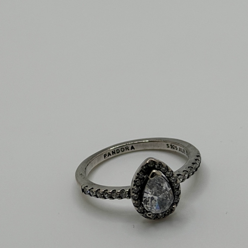 Pandora Silver Teardrop Gemstone Ring